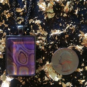 Purple Acrylic Pour Necklace